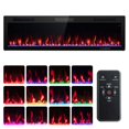thumbnail image 1 of Costway 60" Linear Electric Fireplace 1500W Recessed Wall-Mounted with Multi-Color Flame, 1 of 10