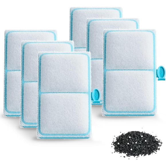 Filter Cartridge for Top Fin EF-S Element and BF5 BETTAFLO, Replacement EF-S Filter Cartridge for Top Fin Fish Tank (6 Pack)