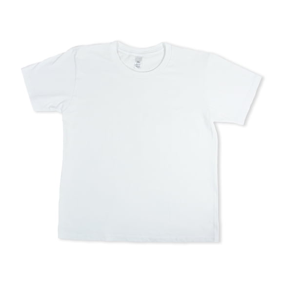 CRAFTEE Youth Crew Neck T-Shirt 100% Cotton 48.26 × 60.96 cm (19 × 24 in) White Large