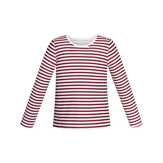 Girls Tee Red Wine Stripe T-shirt 4-5 Years