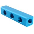 thumbnail image 1 of 1/4in 3 Way 6 Port Aluminum Pneumatic Air Hose Manifold Block Splitter Fitting, 1 of 11
