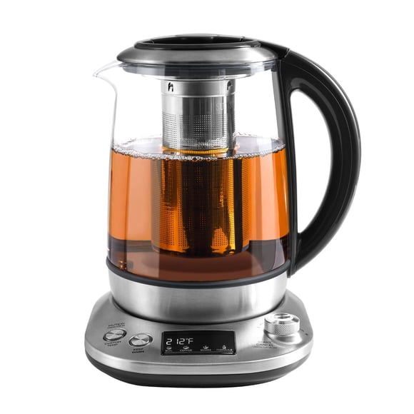 Mecity Electric Tea Kettle with Removable Infuser, 9 Preset Brewing Programs, Temperature Control, 2 Hours Keep Warm, Borosilicate Glass, 1.7 Liter,