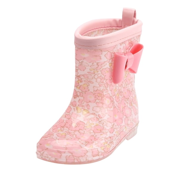 2025 Toddler Rain Boots Thick Boots Rain Boots Short Rain Dollhouse Lace Up Boots for Toddler Easy Girls Boot on Lightweight