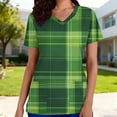 thumbnail image 1 of Mceream Nurse St Patricks Day Shirt for Womens Breathable Plus Size Nurse Working Uniform Shamrocks Print Scrub Tops V Neck Short Sleeve Fun Nursing Uniforms Green M, 1 of 6