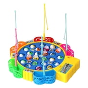 Novelty Rotating Fishing Game Fine Motor Skill Kids Fishing toy, board Game for 3-5 Years Old Early Learning Toy Preschool 24 Fishes