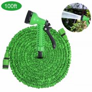 10PCS Garden Hose, 100ft Magic Lightweight Expandable Garden Hose with Water Hose Quick Connector, Extra Strength Fabric Protection Hose for All Your Watering Needs (Green)