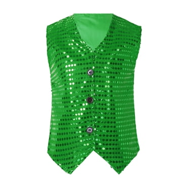 Stylish Boys Tops Casual Sequin Glitter Party Carnival Vest for Toddlers and Kids