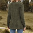 thumbnail image 4 of PEZHADA Chandails pour Femmes en Liquidation, Chandails à Enfiler pour Femmes Col Rond Rayé Mat Chandail Uni T-shirt à Manches Longues Chandails Haut Vert Armée, 4 of 4