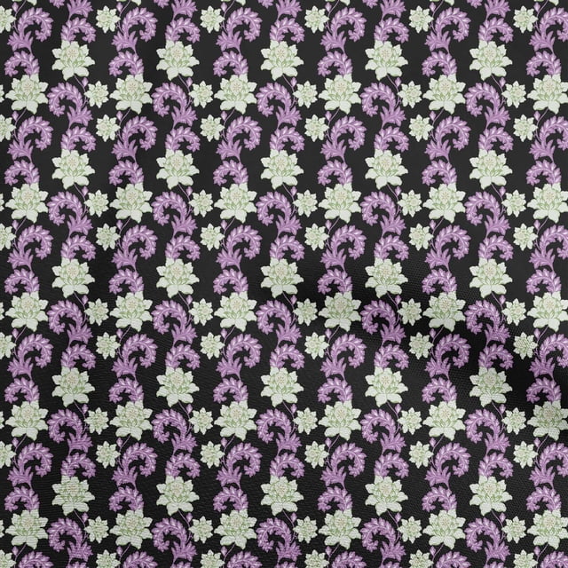 oneOone Cotton Flex Dark Green Fabric Florals Sewing Craft Projects Fabric Prints By Yard 40 Inch Wide