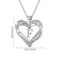thumbnail image 2 of Ladies Double Heart Diamond Necklace With 26 English Letters Couple Necklace, 2 of 8