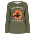 thumbnail image 4 of Rbaofujie Chandails d'Automne Femmes Décontracté Manches Longues Col Rond Hauts Blouse Ample Imprimé Graphique Chandail Vert Mode pour Femmes Chandails à Capuchon et Chandails, 4 of 4