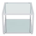 thumbnail image 2 of Contemporary Metal and Glass Small Coffee Table Set of 3 - Silver, 2 of 7