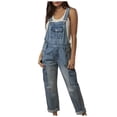 thumbnail image 3 of LOVZFMLL Combinaison pour Femme, Printemps/été Décontractée Confortable Salopette en Denim à Multiples Poches Bleu, m, 3 of 9