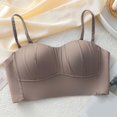 thumbnail image 2 of Fgnfyis Thin Padded Bra with Removable Padding Seamless Full Coverage Bras for Women Adjustable Underwire Lingerie Solid Color Womens Bras Coffee S, 2 of 9