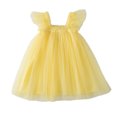 thumbnail image 1 of KYAIGUO Robe en Tulle à Manches Volantes pour Filles 1-6 Ans, Robe d'Été Décontractée pour Bébé, 1 of 8