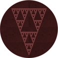thumbnail image 1 of Ahgly Company Tapis Rond Lavable en Machine Intérieur Transitionnel Marron Chocolat, 8 Pieds Rond, 1 of 7