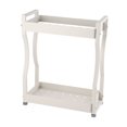 thumbnail image 3 of Coffee Bar Storage Rack Double Layer Cabinet Shelf Stainless Steel Countertop Organizer with Handles White 30cm / 11.8in, 3 of 5