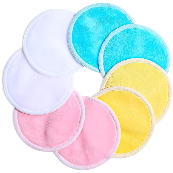 40 Pieces Reusable Makeup Remover Pads Washable Bamboo Round Pads Eye Makeup Remover Pad Facial Makeup Removal Wipe Face Pads Cleansing Wipe Cloth