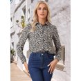 thumbnail image 2 of INSPIRE CHIC Women's Button Down Long Sleeve Ditsy Floral Shirt, 2 of 6