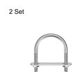 thumbnail image 3 of Unique Bargains Rond U-Bolts 2 Ensembles 40mm (1.57') Largeur Intérieure 58mm Longueur M6 304 Acier Inoxydable avec Rondelles et Plaques d'Écrous, 3 of 5
