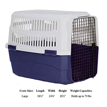 MPP Pet Travel Crate Heavy Duty Plastic Blue Grey Two Tone Secure Dog Cage Pick Size (Large)