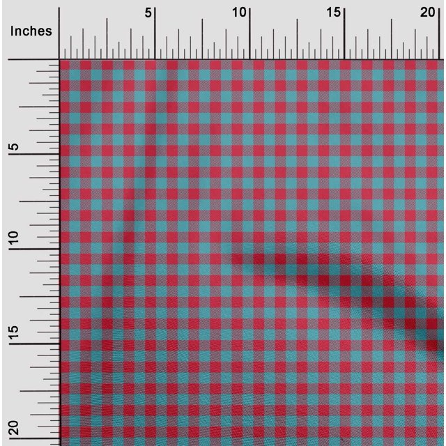 oneOone Silk Tabby Fabric Gingham Check Print Sewing Fabric BTY 42 Inch Wide