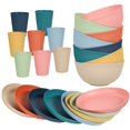 thumbnail image 1 of XmhyTop-A Ensemble de 24 Pcs d'Assiettes de Souper - Ensembles de Vaisselle pour Repas en Famille, Ensemble de Vaisselle de Cuisine en Paille de Blé, Service pour 8, Multicolore, 1 of 5