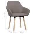 thumbnail image 4 of vidaXL Dining Chairs 2 pcs Taupe Fabric, 4 of 4