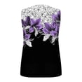 thumbnail image 3 of T-Shirt Décontracté pour Femmes, Col Rond à Manches Courtes en Mélange Polyester Spandex, Tissu Extensible Respirant, Tenue de Printemps Été, Coupe True Size, Violet, 3 of 5