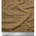 thumbnail image 1 of Soimoi Brown Velvet Fabric Insect Print Fabric by the Yard 58 Inch Wide, 1 of 1