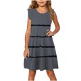 thumbnail image 2 of QIPOPIQ Robe T-Shirt d'Été en Coton pour Tout-Petites Filles pour Filles Bleu Rose Vif Décontractée Robe T-Shirt Vêtements avec Poche Liquidation, 2 of 7