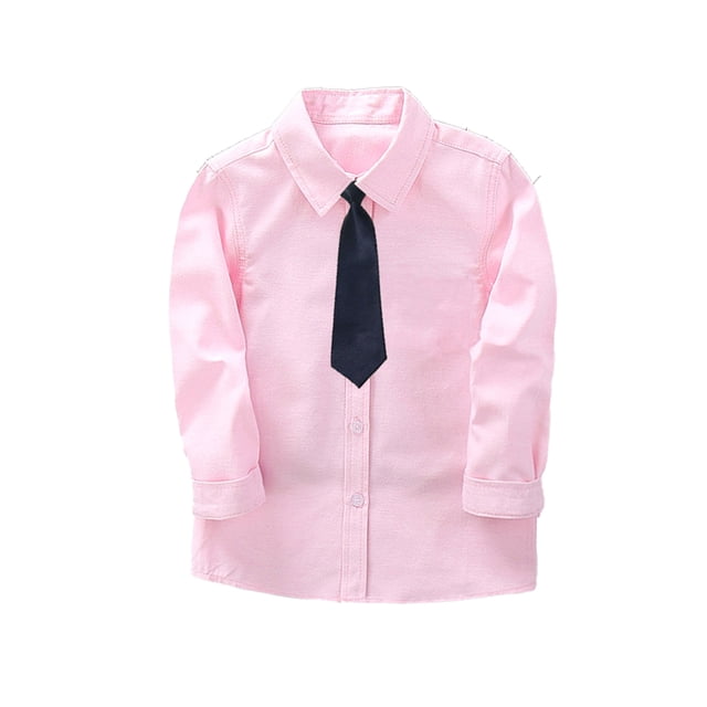 Nmmacb Chemise Habillée à Manches Longues pour Garçons, Col Boutonné, avec Cravate, 2-14 Ans