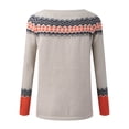 thumbnail image 5 of Tiweut Chandails Décontractés pour Femmes Doublés en Polaire Chandail d'Hiver Manches Longues Col Rond Longueur Moyenne Blouses Patchwork Gris,m, 5 of 5