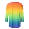 thumbnail image 4 of Hauts à Manches 3/4 pour Femmes Mode pour Femmes T-Shirt Ample Imprimé Blouse à Manches 3/4 Col Rond Hauts Décontractés T-Shirts en Coton Femmes T-Shirts pour Femmes Mode T-Shirts à Manches 3/4 pour Femmes, 4 of 5