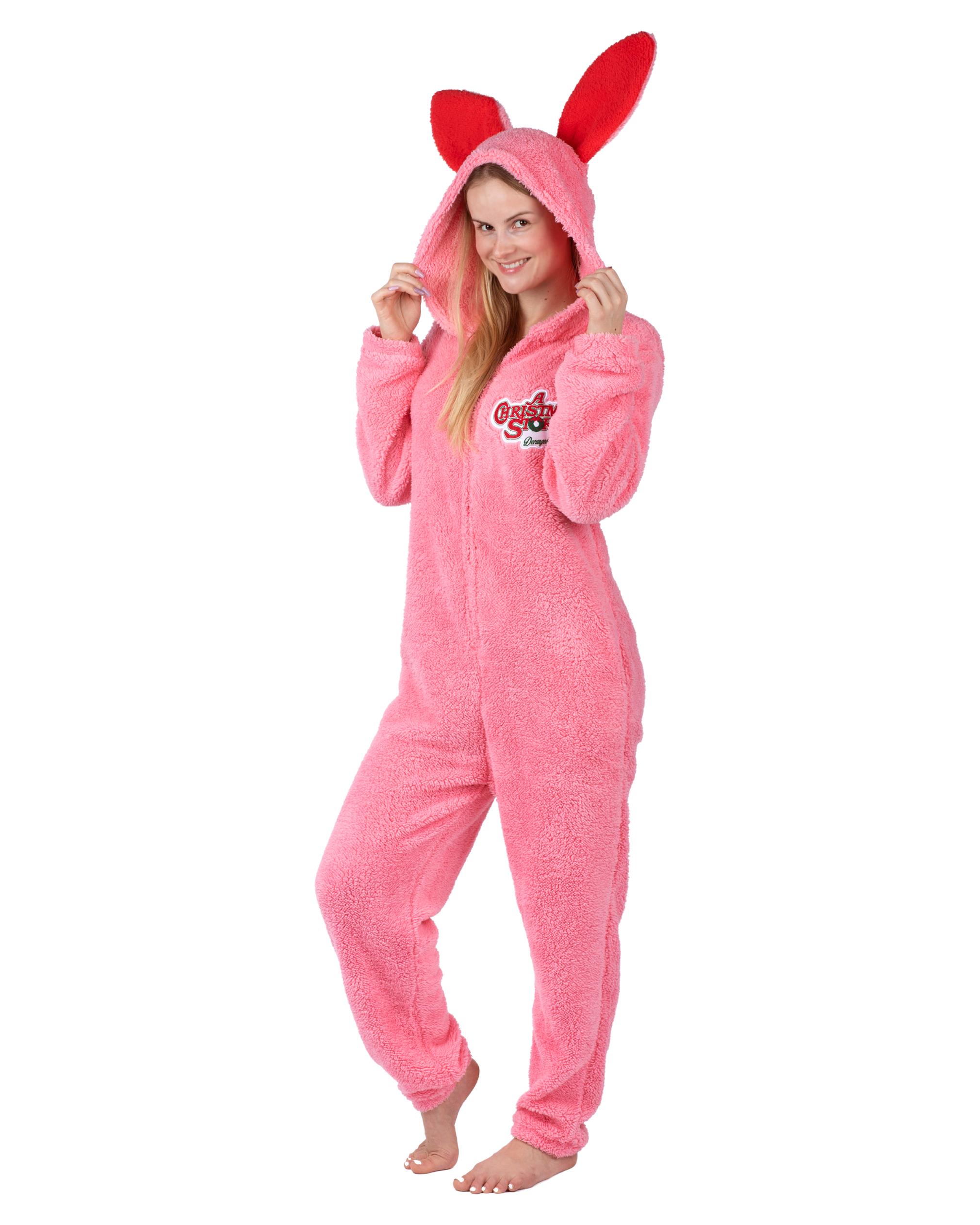 Combinaison de Noël pour Hommes, Pyjama à Fermeture Éclair, Pink Bunny, Yeti Ou Orignal