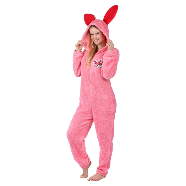 Combinaison de Noël pour Hommes, Pyjama à Fermeture Éclair, Pink Bunny, Yeti Ou Orignal
