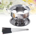 thumbnail image 2 of MasteelfCA 10-Piece Set Stainless Steel Chocolate Melting Pot Cheese Fondue Set Kitchen Accessories, 2 of 7