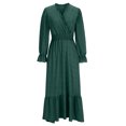 thumbnail image 4 of Gspmoly Robes pour Femmes, Robe à Manches Longues Décontractée à Col en V et à la Mode pour Femmes au Tempérament, Robes de Mariage pour Femmes Offres des Fêtes, 4 of 6
