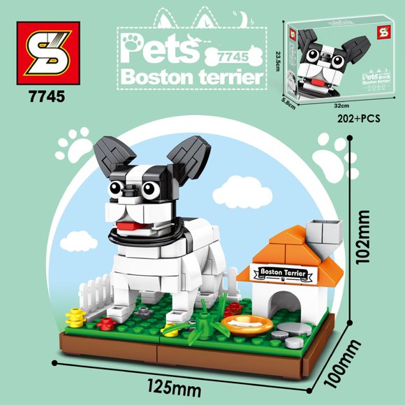Bloc de Construction Chien Micro Mini Bloc Chiens Ensemble d'Animaux de Construction Bricolage Jouet Bloc 3D Blocs de Construction pour Enfants Ou Adultes 207 Pcs