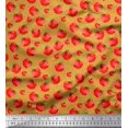 thumbnail image 1 of Soimoi Yellow polyester Crepe Fabric Tomato Vegetable Print Fabric by Yard 42 Inch Wide, 1 of 3