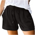 thumbnail image 1 of Dvprdro Women's Plus Size Shorts Summer Casual Loose Solid Elastic Waist Drawstring Shorts with Pockets, 1 of 5