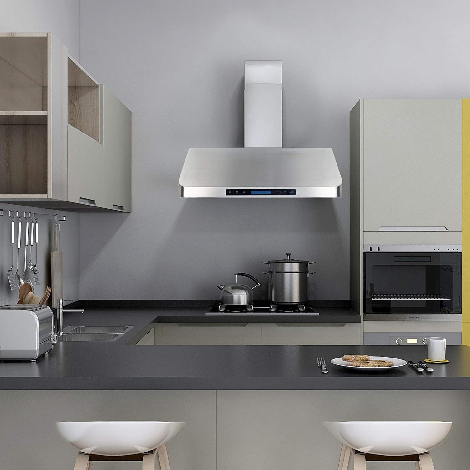 Home Beyond 30 in. 900 CFM Under Cabinet Range Hood in Brushed Stainless Steel