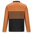 thumbnail image 5 of RXIRUCGD Hommes Décontracté Uni à Rayures à Boutons Manches Longues Col Rabattu Blouse Chemise Hauts, Orange, Taille : M, 5 of 5