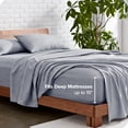 thumbnail image 4 of Bare Home Premium 1800 Collection Ensemble de Draps 4 Pcs, Lit Double, Bleu Minuit Chiné, 4 of 8