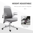 thumbnail image 4 of Vinsetto Office Chair Fabric Desk Chair with Flip-up Arms Swivel Seat Grey, 4 of 10