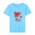 thumbnail image 5 of Meichang Chemises pour Femmes Joyeuse Saint-Valentin Hauts T-Shirts Graphiques Cœur en Bonbon Hauts Col Rond Coupe Ample Manches Courtes T-Shirts Saint-Valentin pour Femmes, 5 of 5