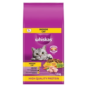 Whiskas Indoor High Protein avec de vrais aliments de chat sec poulet