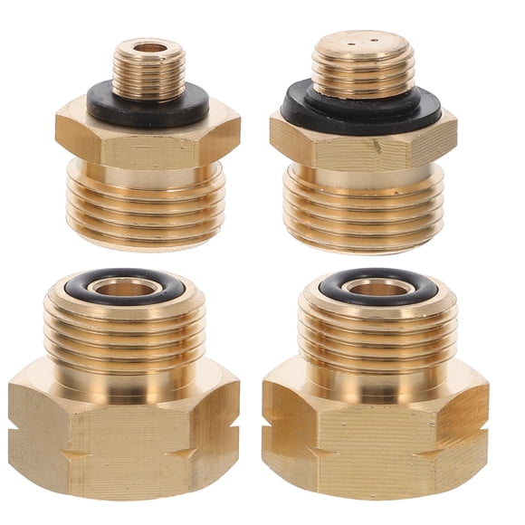 Miangastore 4pcs Professional Propane Adapter For Gas Filling Wear-Resistant Gas Tank Converter Outdoor Furnace Gas Adapter Small Propane Converter For Camping Supplies ( EU Standard)