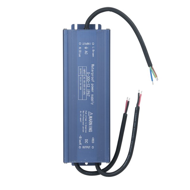 Tignapoo Bloc d'Alimentation LED Étanche IP67 de 300 W pour Éclairage Extérieur, Signalisation et Bandes avec Surcharge, Court-Circuit et Protection contre les Surtensions, Sortie 12 V, Entrée CA180-240 V
