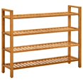 thumbnail image 1 of vidaXL Shoe Rack with 4 Shelves 100x27x80 cm Solid Oak Wood, 1 of 4